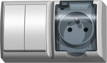 Ospel Double candlestick switch + single