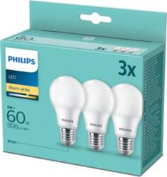 Philips  E27  60W  3 gab -