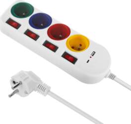 Power strip 4-socket USB A/C 1