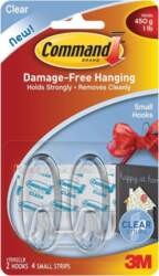 3M COMMAND 17092 CLEAR HOOKS/ S