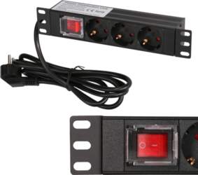Extralink 10" 1U 3 Socket EU
