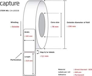 Capture Label 102x210, Core 76,