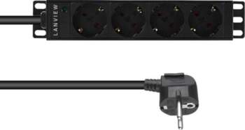 Lanview 10�� 4-way Schuko outlets