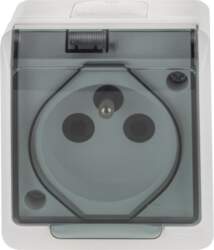 SOCKET HERMES2 WH/GREY IP44 1024-01