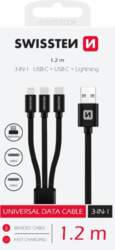 Swissten 3in1 Textile Data Cable 1