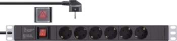 InLine 19" socket strip, 6-way protective