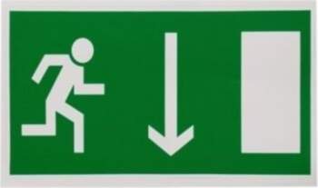 STICKER EXIT RIGHT DOWN 100X180MM