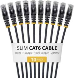 StarTech 50CM BLACK SLIM CAT6 PACK