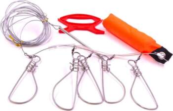 Fish holder with float, 5 hooks