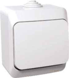 SOCKET SINGLE IP44 WHITE CEDAR+