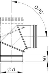 ALMEVA Līkums 0-90° regulējams EW/250