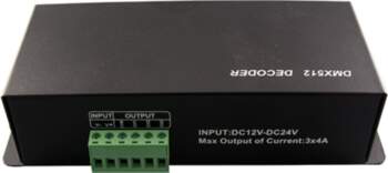 LED lentas DMX512 dekoderis 12A DC12V-DC24V