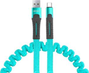 USB to USB-C spring cable 1