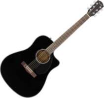 Fender CD-60SCE elektroakustiskā ģitāra (Melna)