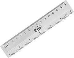 Lineāls 15cm caurspīdīgs DE