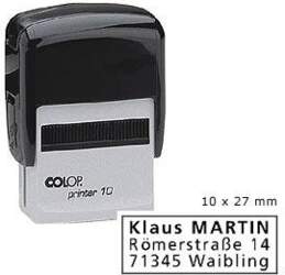 Zīmogs COLOP Printer10 melns korpuss,  melns