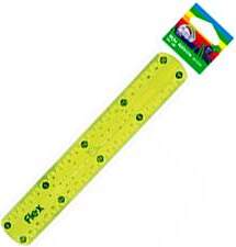 Lineāls 20cm elastīgs,  neona krāsas FLEX