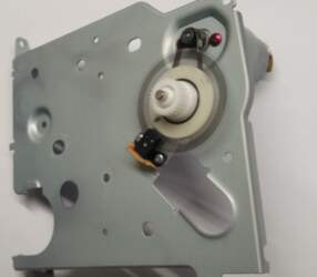 DC motor with encoder disc, removed