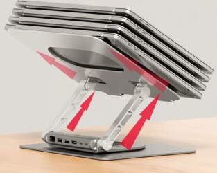 Unitek Adjustable laptop stand + USB-C