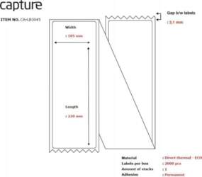 Capture Label 105x220, Core Fanfold
