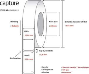 Capture Label 101,6x152,4, Core