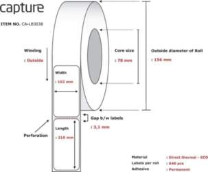 Capture Label 102x210, Core 76,