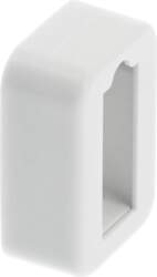 Rectangular socket with end cap, white