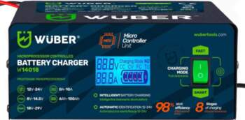Microprocessor-controlled car battery charger 10 A