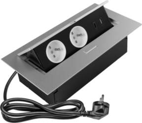 Furniture socket 2x socket with earthing