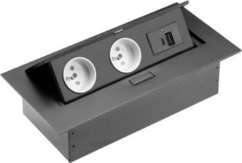 Furniture socket 2x socket with earthing