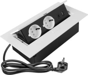 Furniture socket 2x socket with earthing