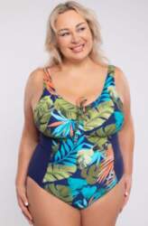 Zils plus size peldkostīms