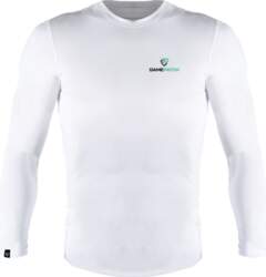 (67147-White-S) GamePatch Long Sleeve Compression Shirt