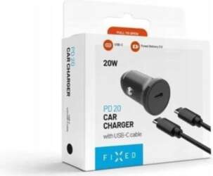 Fixed USB-C Car Charger 20W+ USB-C/USB-C