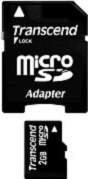 Transcend microSDHC, 2GB (TS2GUSD)
