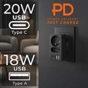 Maclean current socket x2 + 4xUSB