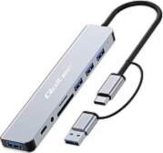 Qoltec HUB 8in1 USB C USB