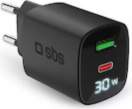 Sbs LCD Wall Charger, USB-A, USB-C