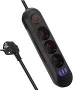 Maclean power strip, 3-socket extension cable