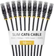 Startech 25CM BLACK SLIM CAT6 PACK