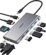Aukey Hub CB-C89 Type-C, MicroSD, VGA