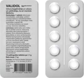 VALIDOL sublingvālas tabletes