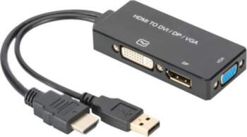Adapteris Assmann HDMI, VGA / DVI