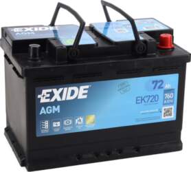 Akumulators Exide EK720, 12 V, 72