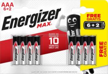 Baterijas Energizer MAX AAA B6+2, AAA