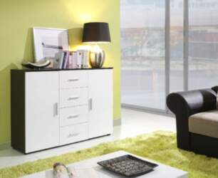 CAMA Kumode 2d4s Uni wenge/bialy polysk