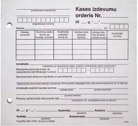Kases izdevumu orderis A5V spec.