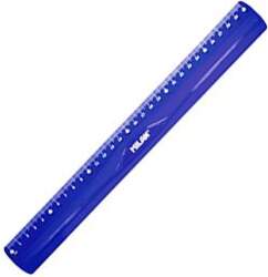 Lineāls 30cm,  elastīgs,  zila krāsa,  Milan
