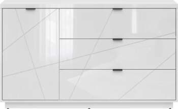 BRW Kumode FORN SZF2D2S, balts/balts glancēts