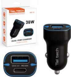 Auto lādētājs USB-C/USB-A, QC PD 38W